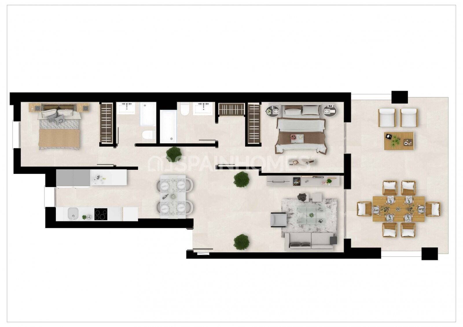 Квартира в Эстепона, Малага, Испания 2 спальни, 90м2 №91759