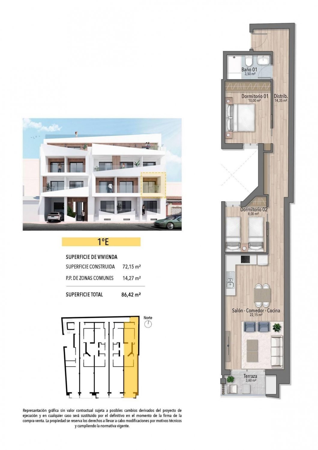 Appartamento a Torrevieja, Alicante, Spagna 2 camere da letto, 74 mq. N° 111266