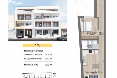 Dzīvoklis pārdošanā Torrevieja, Alicante, Spānijā 1 istaba, 61 m2 Nr. 111267 - attēls 9