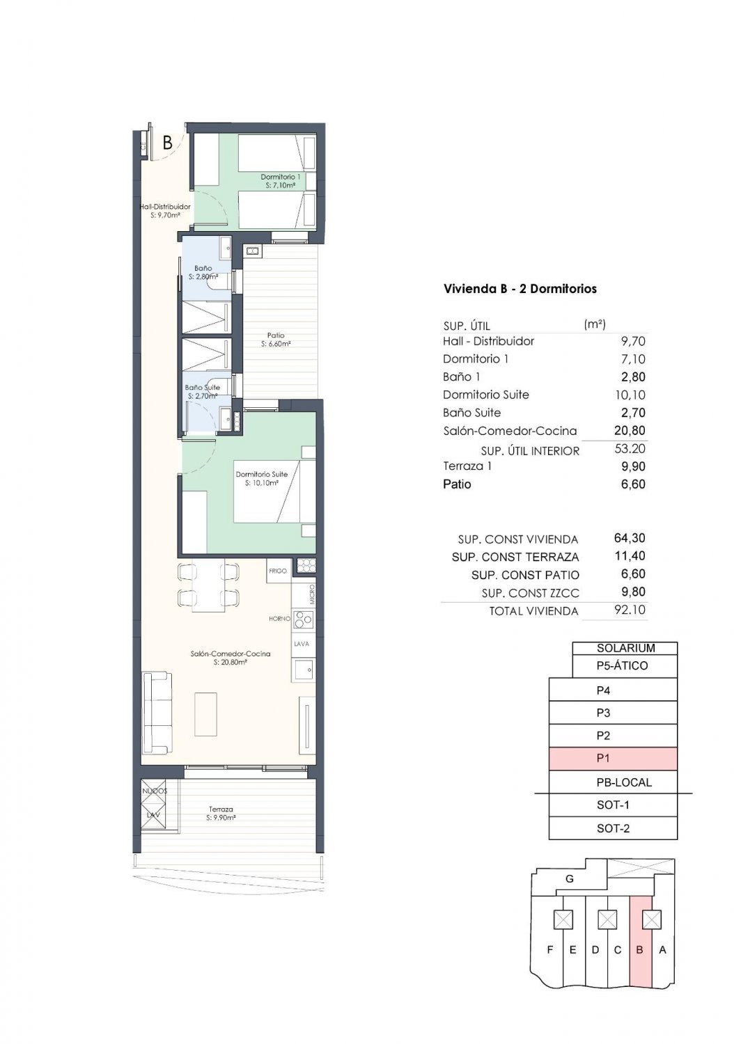 Wohnung in Torrevieja, Alicante, Spanien 2 Schlafzimmer, 64 m2 Nr. 94822
