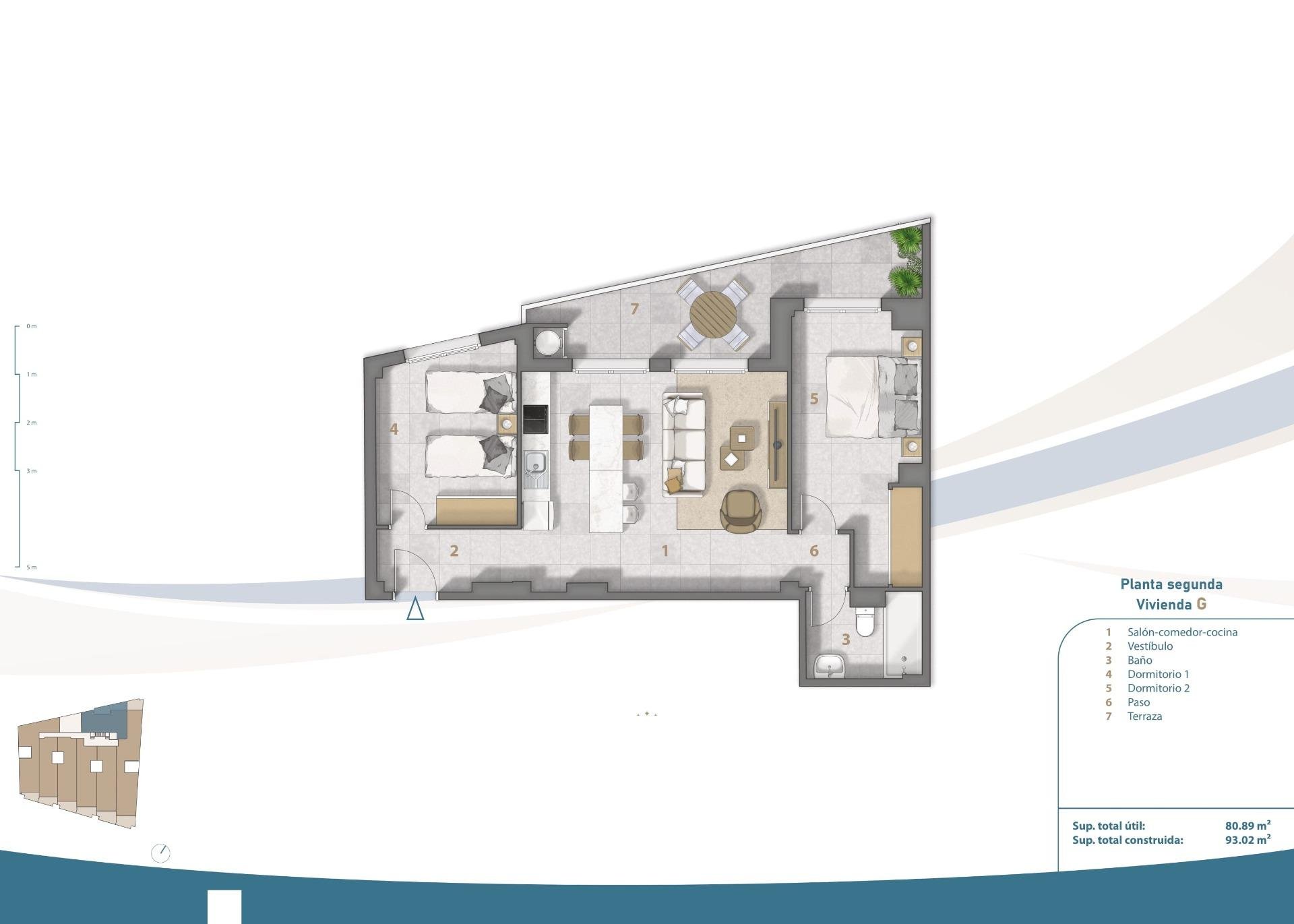 Penthäuser in San Pedro del Pinatar, Murcia, Spanien 2 Schlafzimmer, 78 m2 Nr. 112808