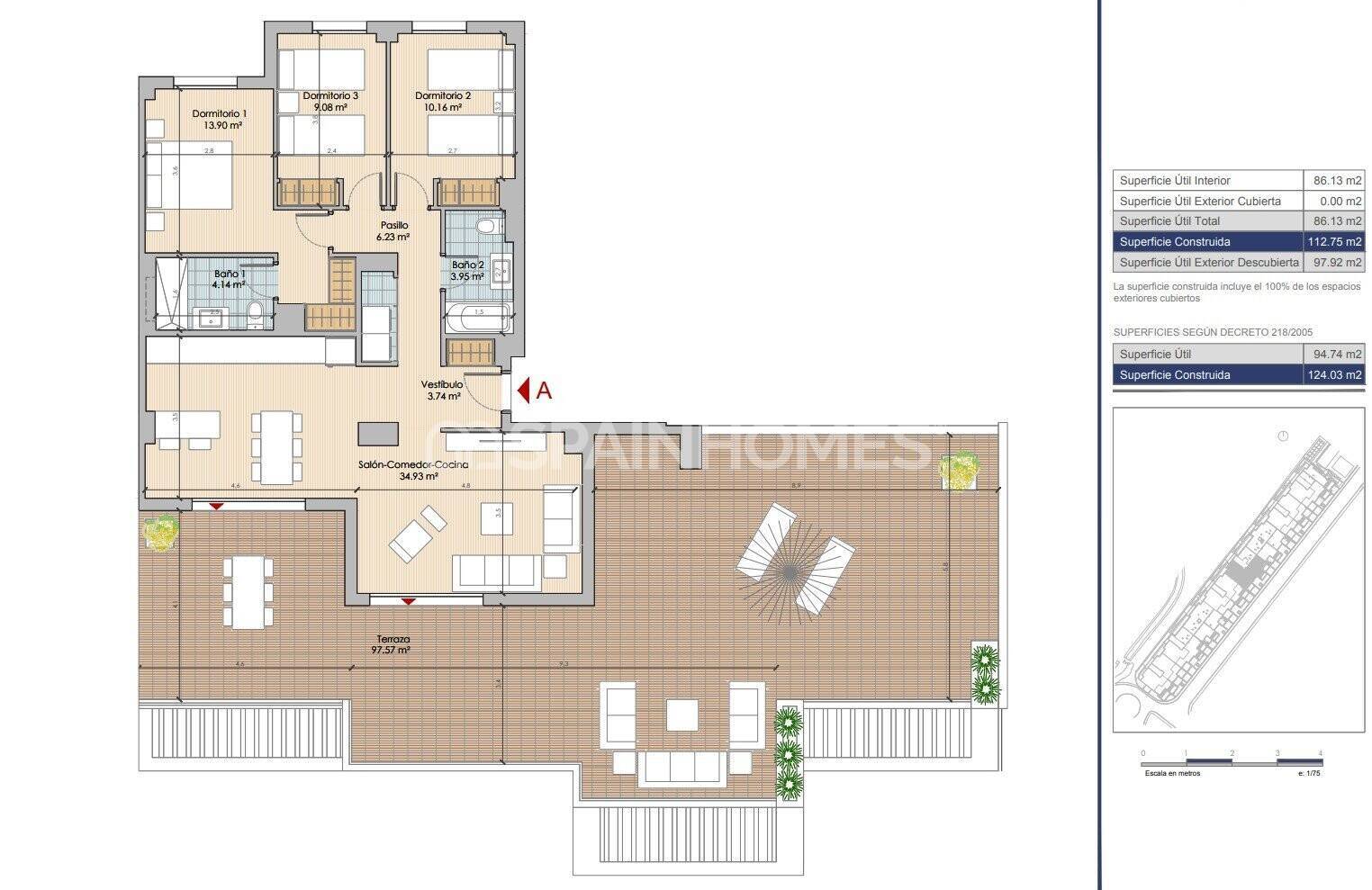 Appartamento a Benalmadena, Malaga, Spagna 2 camere da letto, 77 mq. N° 104483