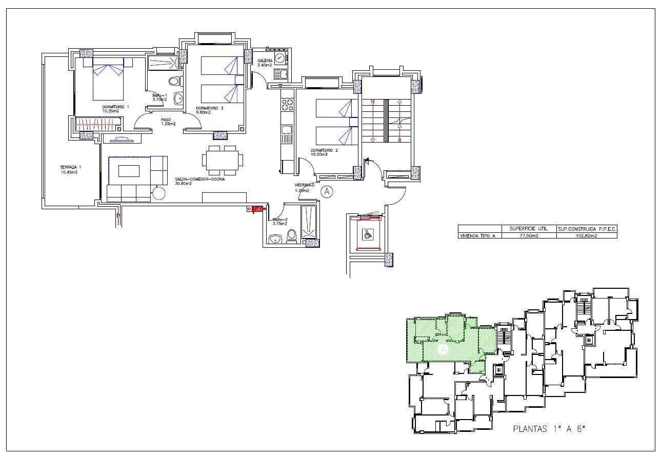 Wohnung in La Manga del Mar Menor, Murcia, Spanien 3 Schlafzimmer, 102 m2 Nr. 111352