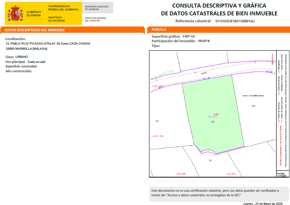 Land in Marbella, Malaga, Spanien Nr. 100901