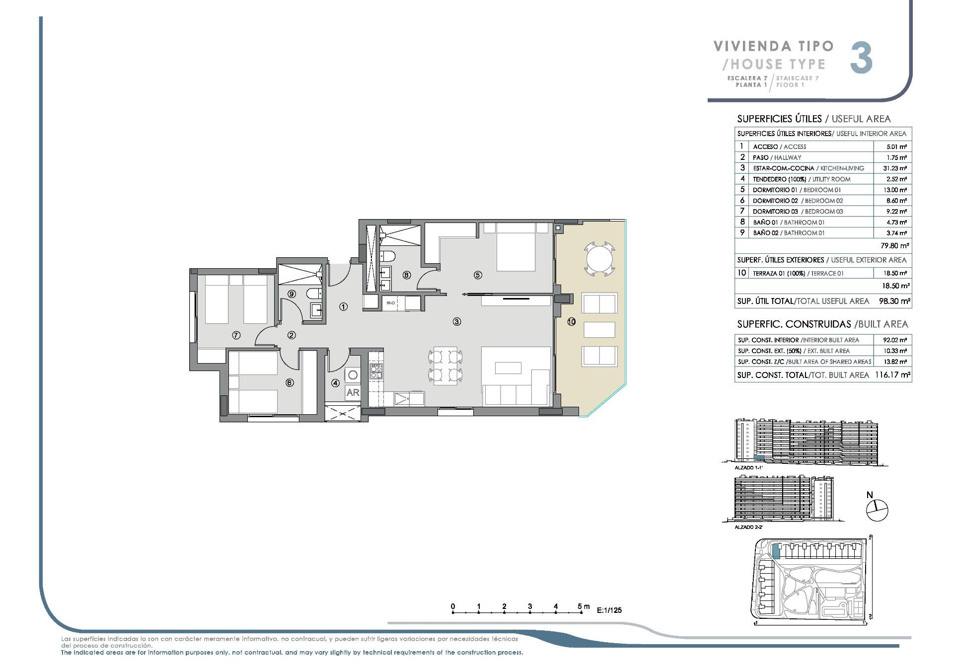 Apartment à Torrevieja, Alicante, Espagne 3 chambres, 92 m2 No. 113586