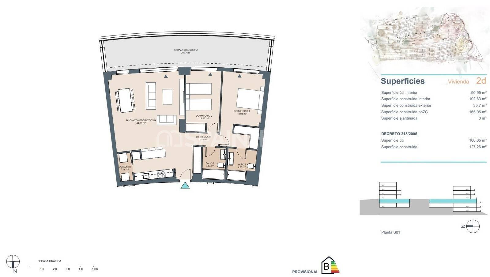Apartment à Estepona, Malaga, Espagne 2 chambres, 95 m2 No. 55786