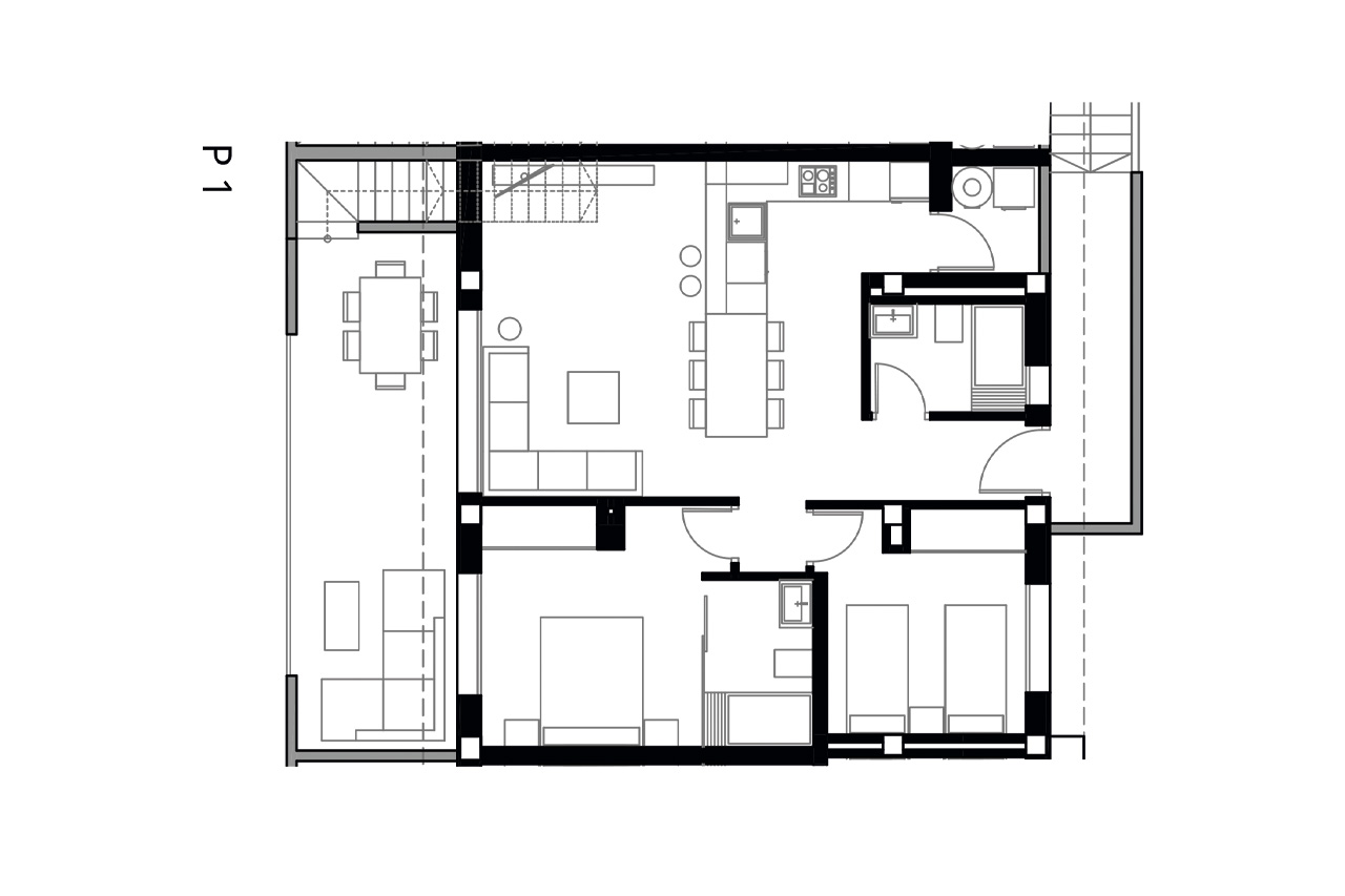 Apartment à Los Balcones, Alicante, Espagne 2 chambres, 76 m2 No. 101589
