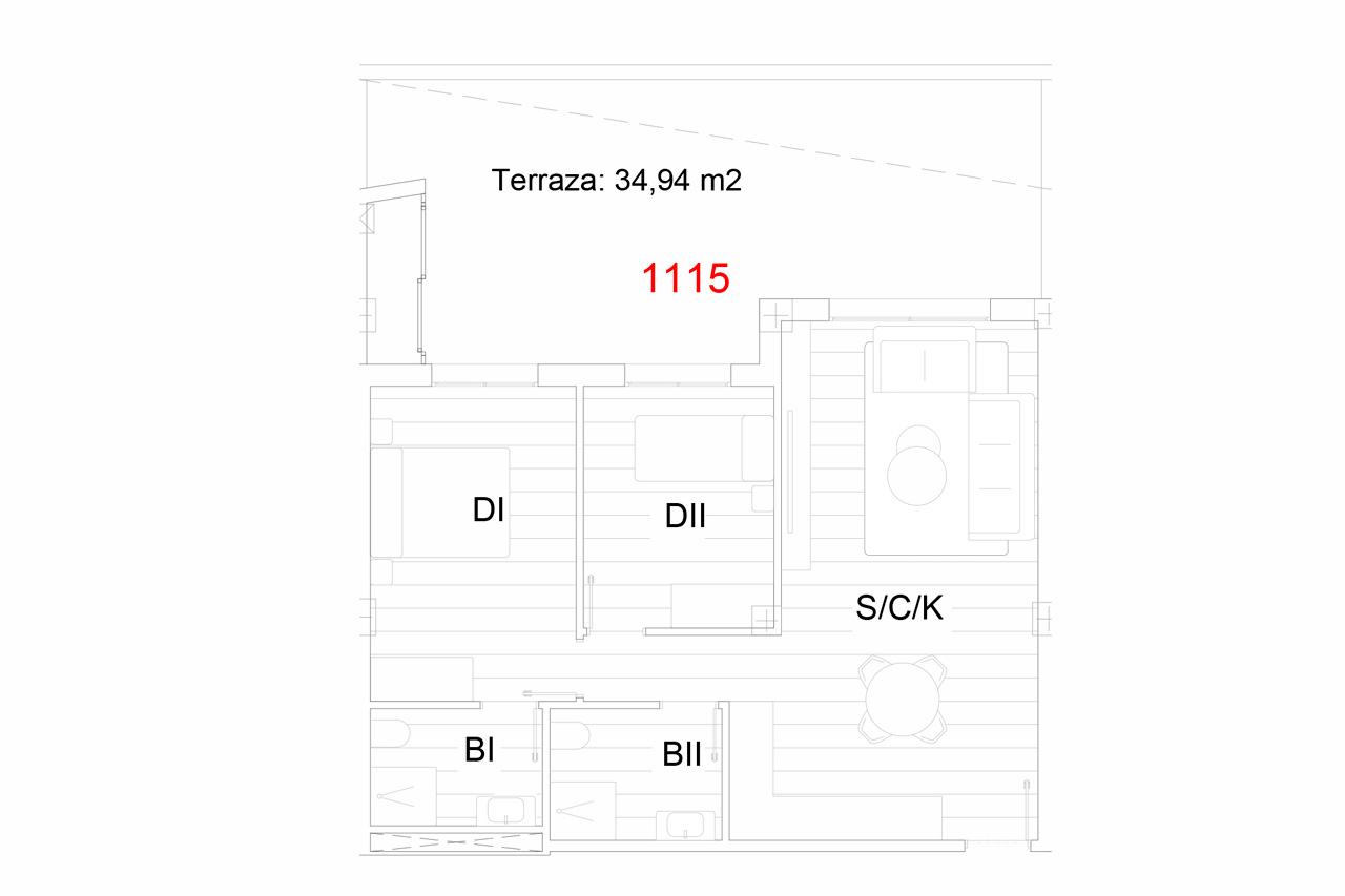 Apartamento en San Miguel de Salinas, Alicante, España 2 dormitorios, 66 m2 No. 113609