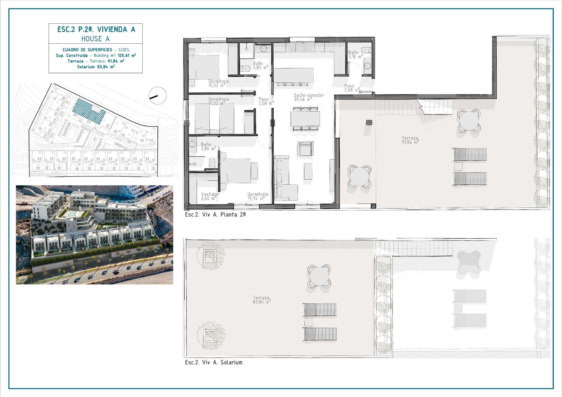 Penthäuser in Aguilas, Murcia, Spanien 2 Schlafzimmer, 74 m2 Nr. 98339