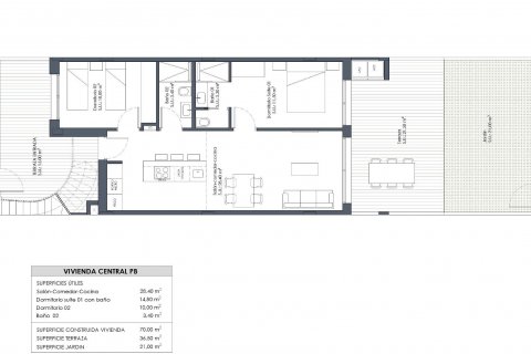 Bungalow till salu San Miguel de Salinas, Alicante, Spanien 2 sovrum, 70 kvm. Nr. 112589 - foto 16
