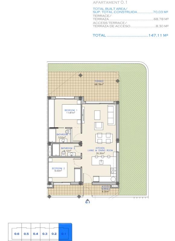 Dzīvoklis Los Alcazares, Murcia, Spānijā 2 istabas, 70 m2 Nr. 112594