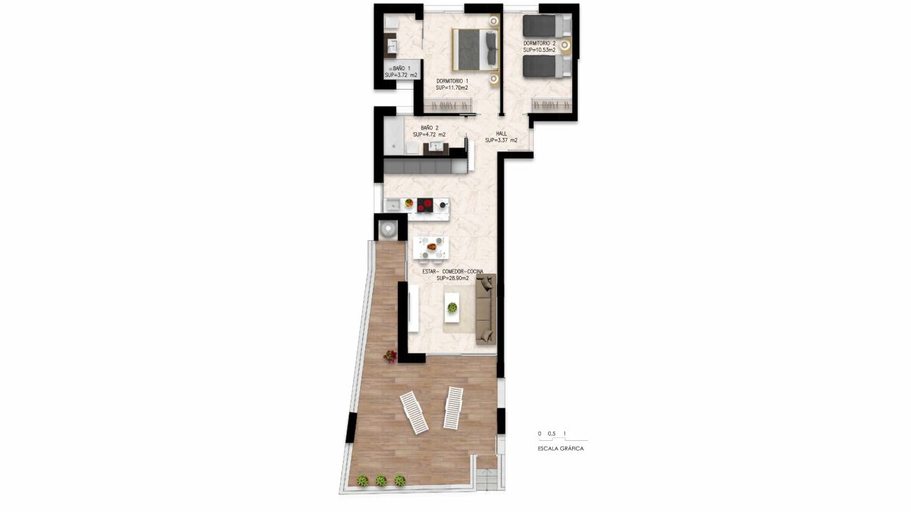 Appartamento in Amanecer XI, Orihuela, Alicante, Spagn, 2 camere da letto, 75.88 mq. N° 106244
