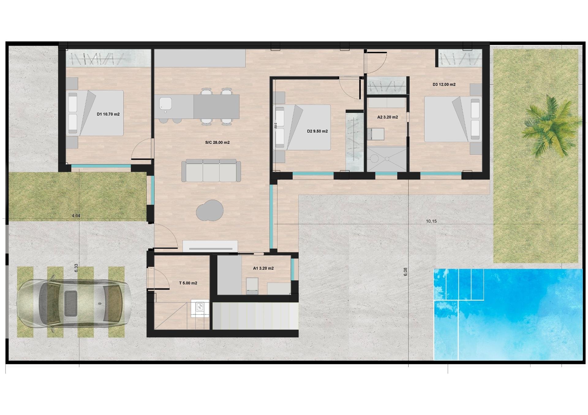 Villa in Torre-Pacheco, Murcia, Spain 3 bedrooms, 80 sq.m. No. 103547