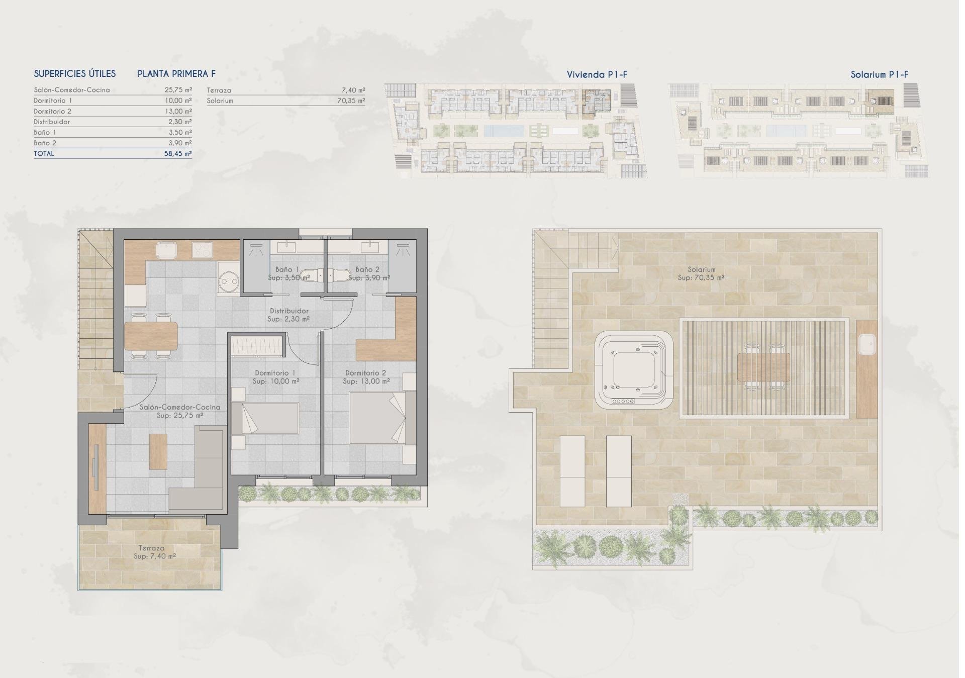 Bungalo Torre-Pacheco, Murcia, Spānijā 2 istabas, 68 m2 Nr. 112703