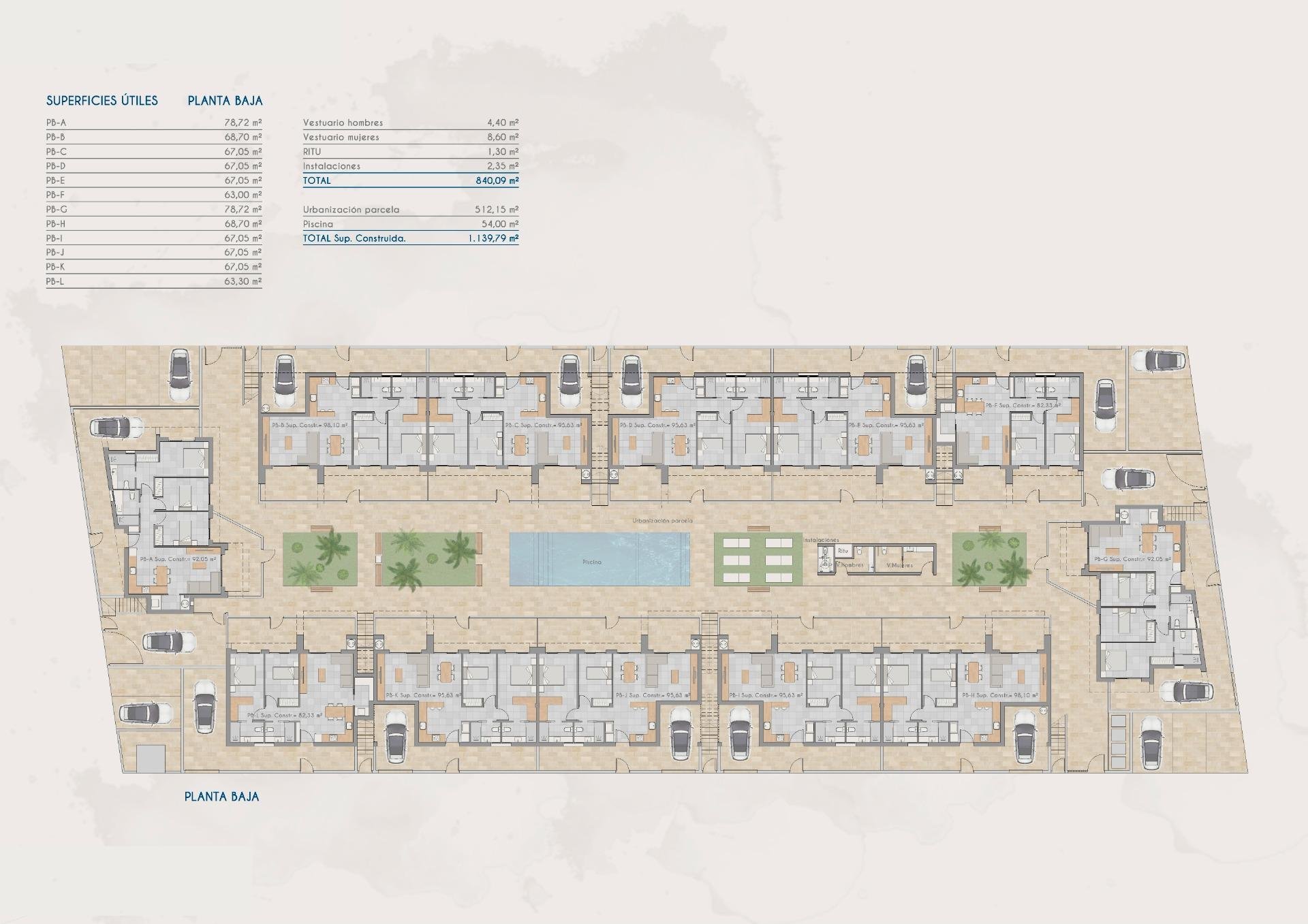 Bungalo Torre-Pacheco, Murcia, Spānijā 2 istabas, 68 m2 Nr. 112703