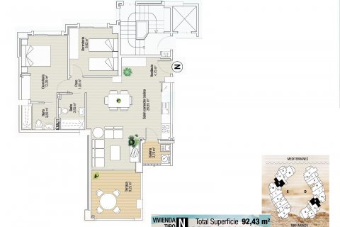 Apartamento en venta La Manga del Mar Menor, Murcia, España 2 dormitorios, 92 m2 No. 112819 - foto 16