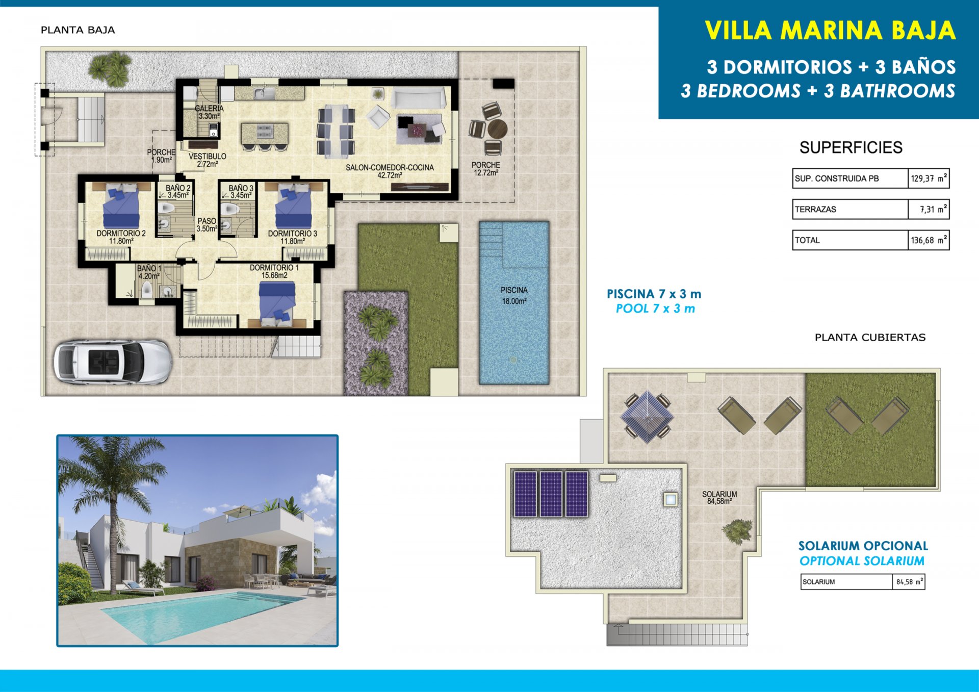 Hus i Alicante, Spanien 3 sovrum, 130 kvm. Nr. 113599