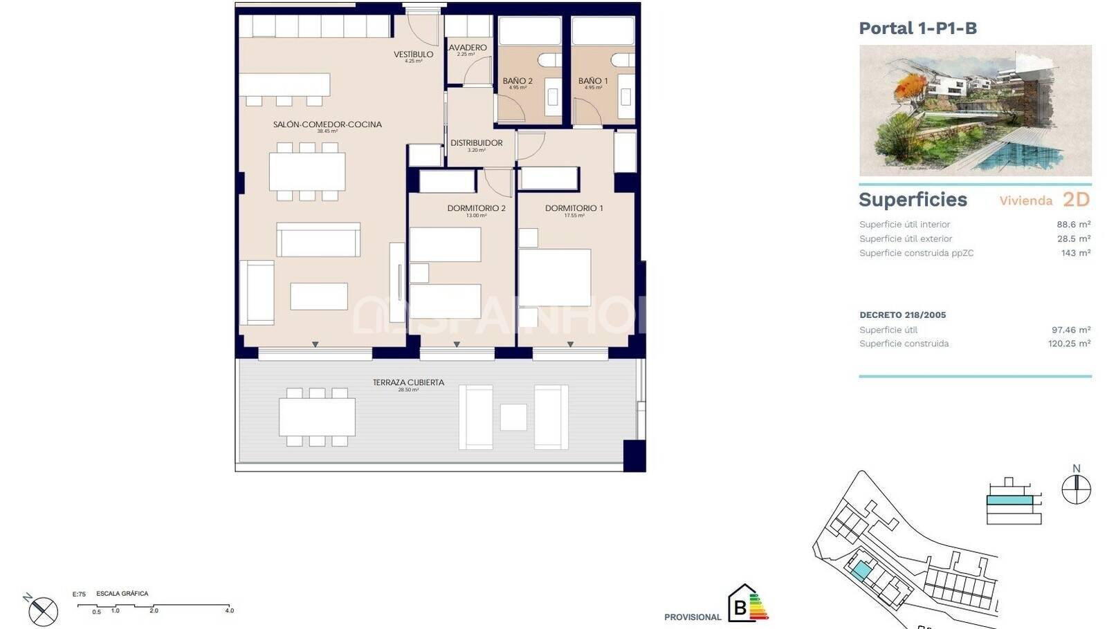 Apartment in Estepona, Malaga, Spain 2 bedrooms, 85 sq.m. No. 51180