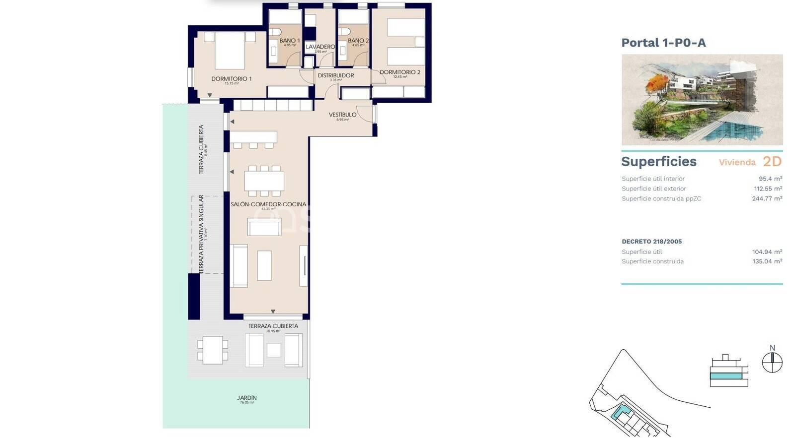 Apartment in Estepona, Malaga, Spain 2 bedrooms, 85 sq.m. No. 51180