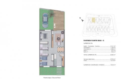 Bungalow till salu Pilar de la Horadada, Alicante, Spanien 2 sovrum, 70 kvm. Nr. 113988 - foto 13