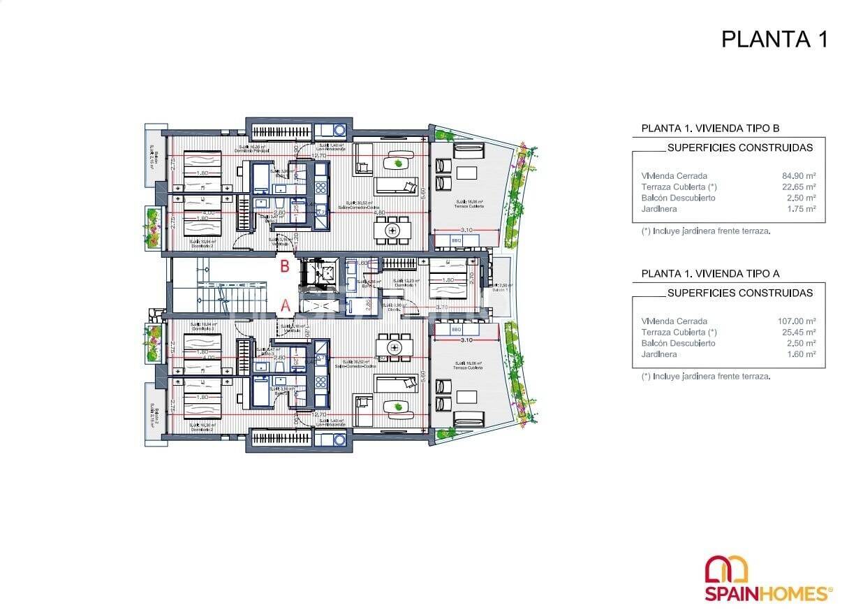 Apartment in Cartagena, Murcia, Spain 2 bedrooms, 96 sq.m. No. 57915
