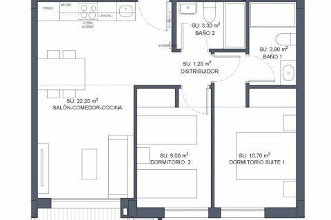 Huoneisto myytävänä Benijofar, Alicante, Espanja, 2 makuuhuonetta, 61 m2 No. 114088 - kuva 14