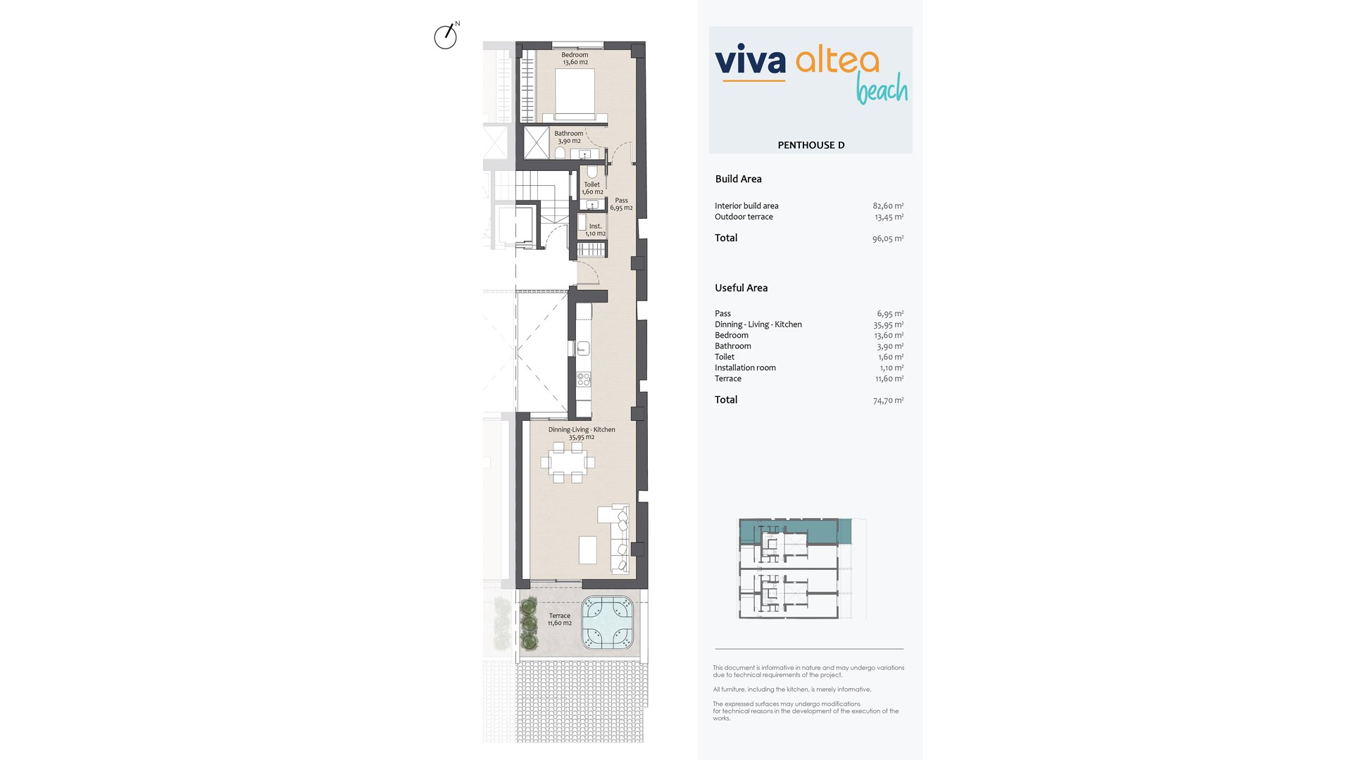 Ático en Viva Altea Beach, Altea, Alicante, España 1 dormitorio, 96.05 m2 No. 94407