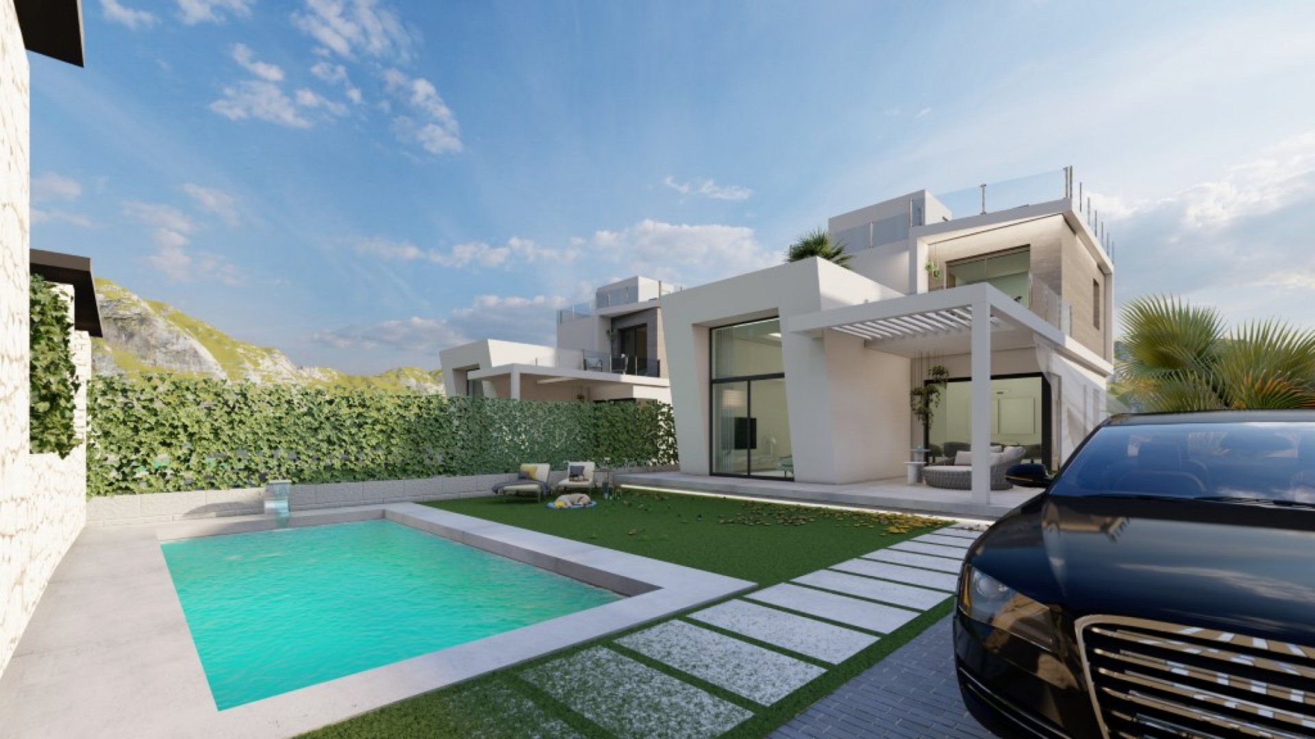 Villa i Finestrat, Alicante, Spanien 3 sovrum, 128 kvm. Nr. 87445