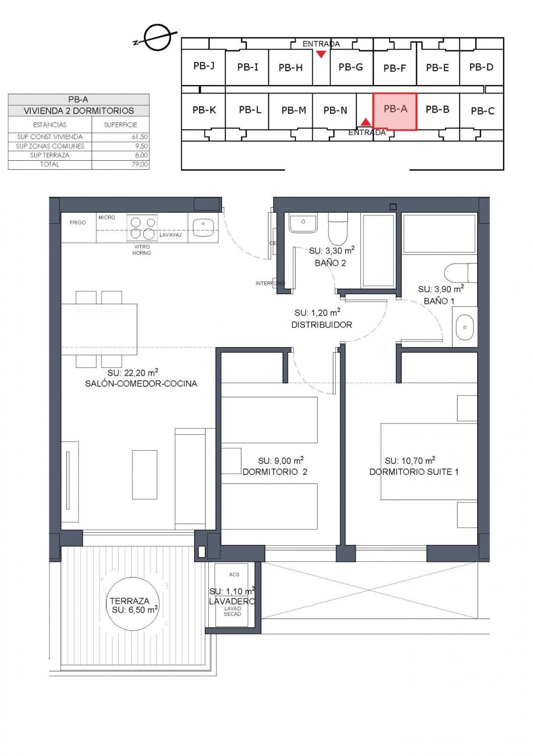 Huoneisto Benijofar, Alicante, Espanja 2 makuuhuonetta, 61 m2 No. 94757