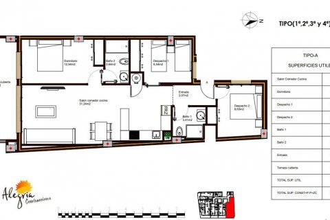 Продажа квартиры в Торревьеха, Аликанте, Испания 3 спальни, 108.73м2 №117525 - фото 9