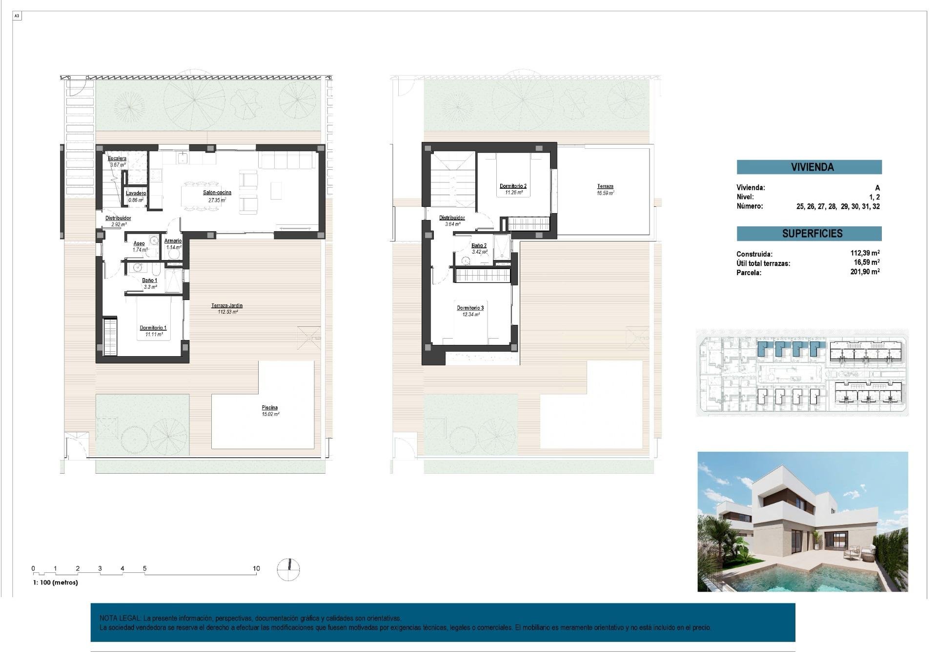 Huvila Los Alcazares, Murcia, Espanja 3 makuuhuonetta, 112 m2 No. 117581