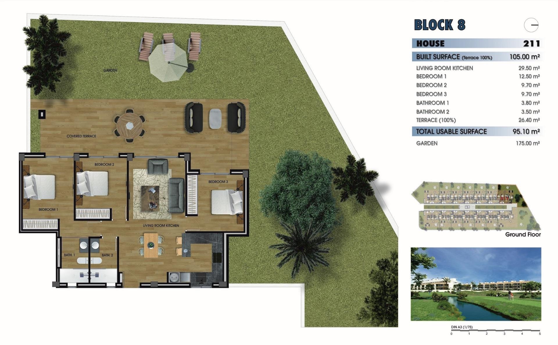 Dzīvoklis Los Alcazares, Murcia, Spānijā 3 istabas, 105 m2 Nr. 117584