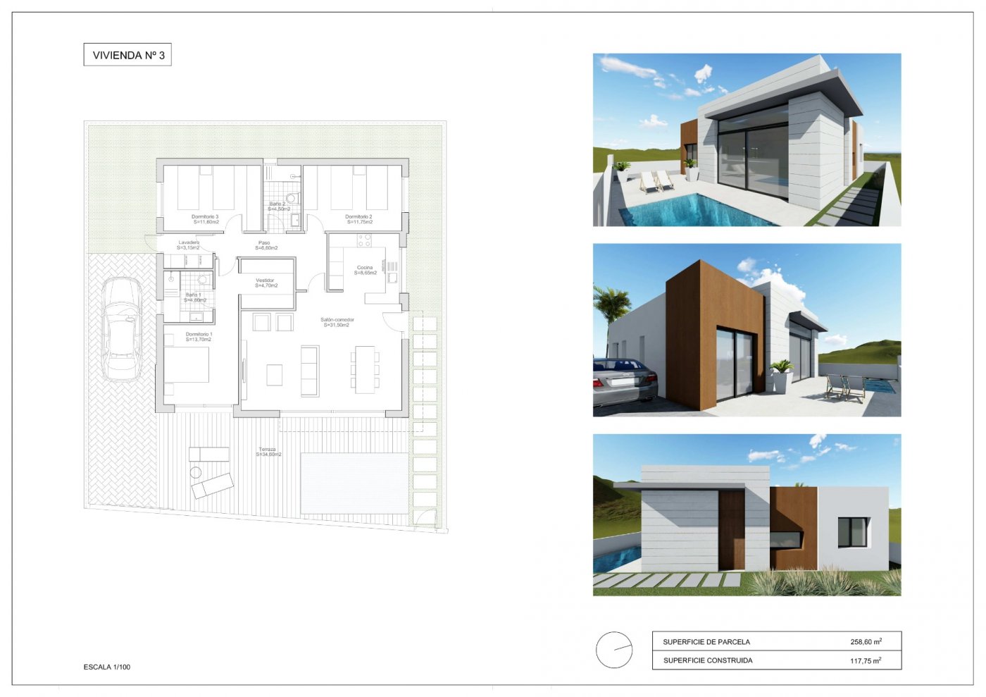 Villa in Pilar de la Horadada, Alicante, Spain 3 bedrooms, 117 sq.m. No. 103608