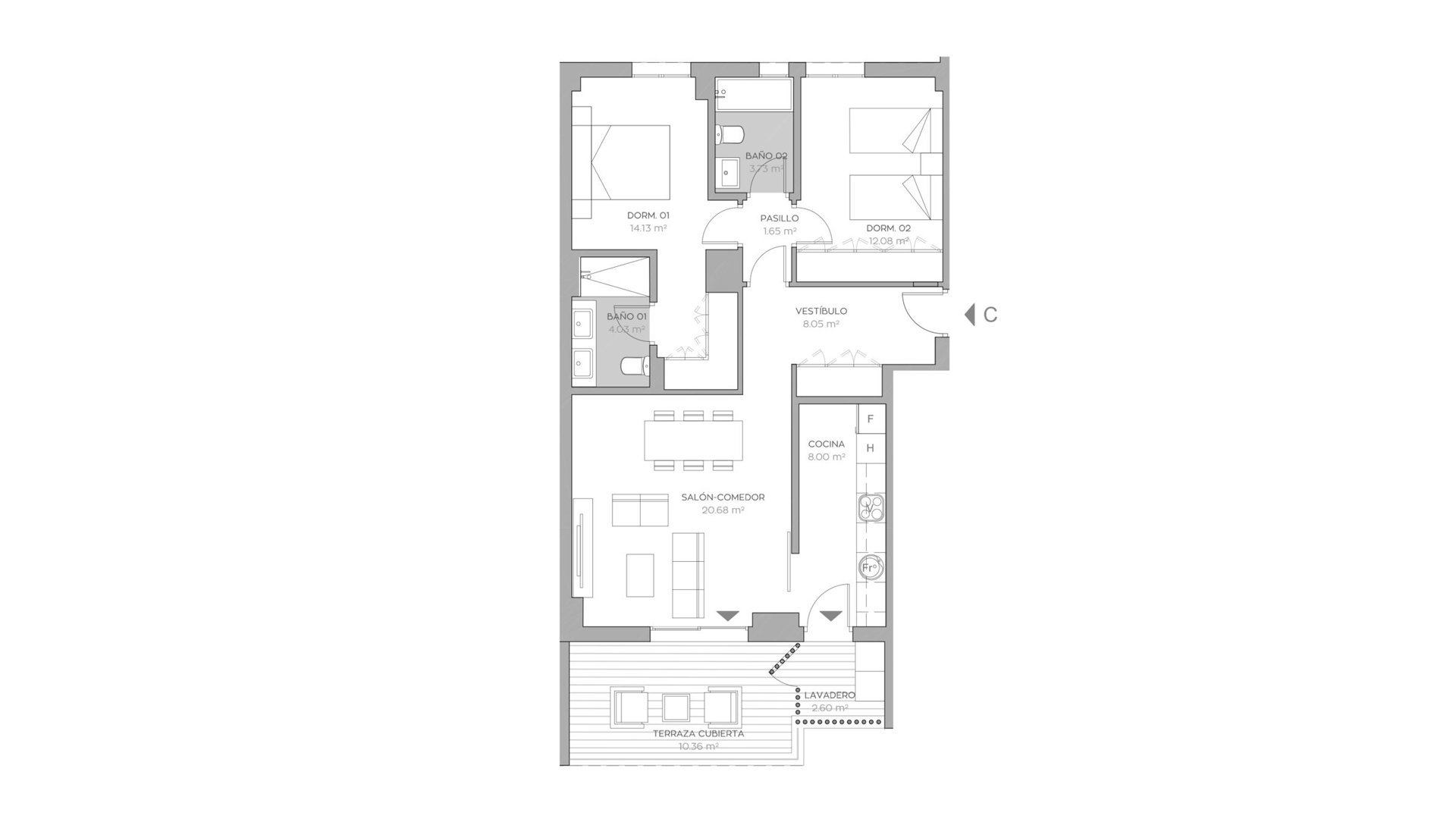 Appartamento in La Reserva de El Limonar, El Limonar, Malaga, Spagn, 2 camere da letto, 72 mq. N° 93660