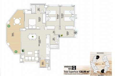 Apartamento en venta La Manga del Mar Menor, Murcia, España 3 dormitorios, 130 m2 No. 114625 - foto 16