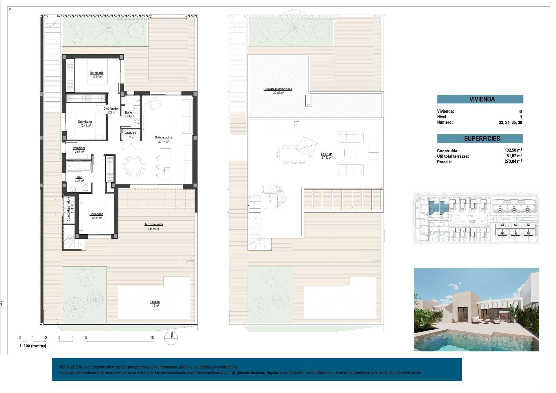 Villa Los Alcazares, Murcia, Spānijā 3 istabas, 102 m2 Nr. 112553