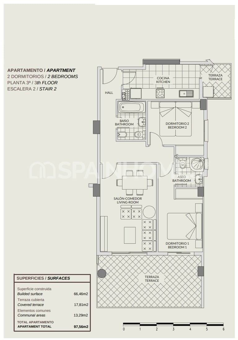 Пентхаус в Кальпе, Аликанте, Испания 3 спальни, 134м2 №51840