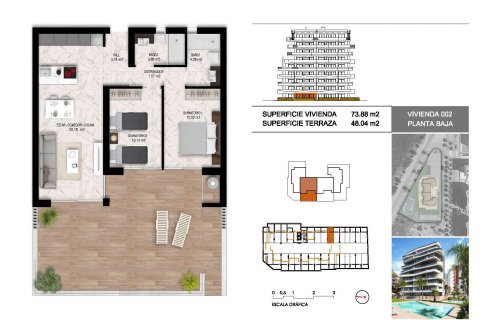 Wohnung zum Verkauf Guardamar del Segura, Alicante, Spanien 2 Schlafzimmer, 73 m2 Nr. 111341 - Foto 10
