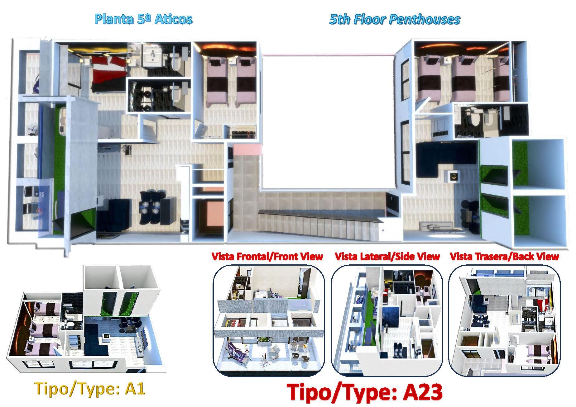 Penthauss Alicante, Spānijā 1 istaba, 35 m2 Nr. 112786