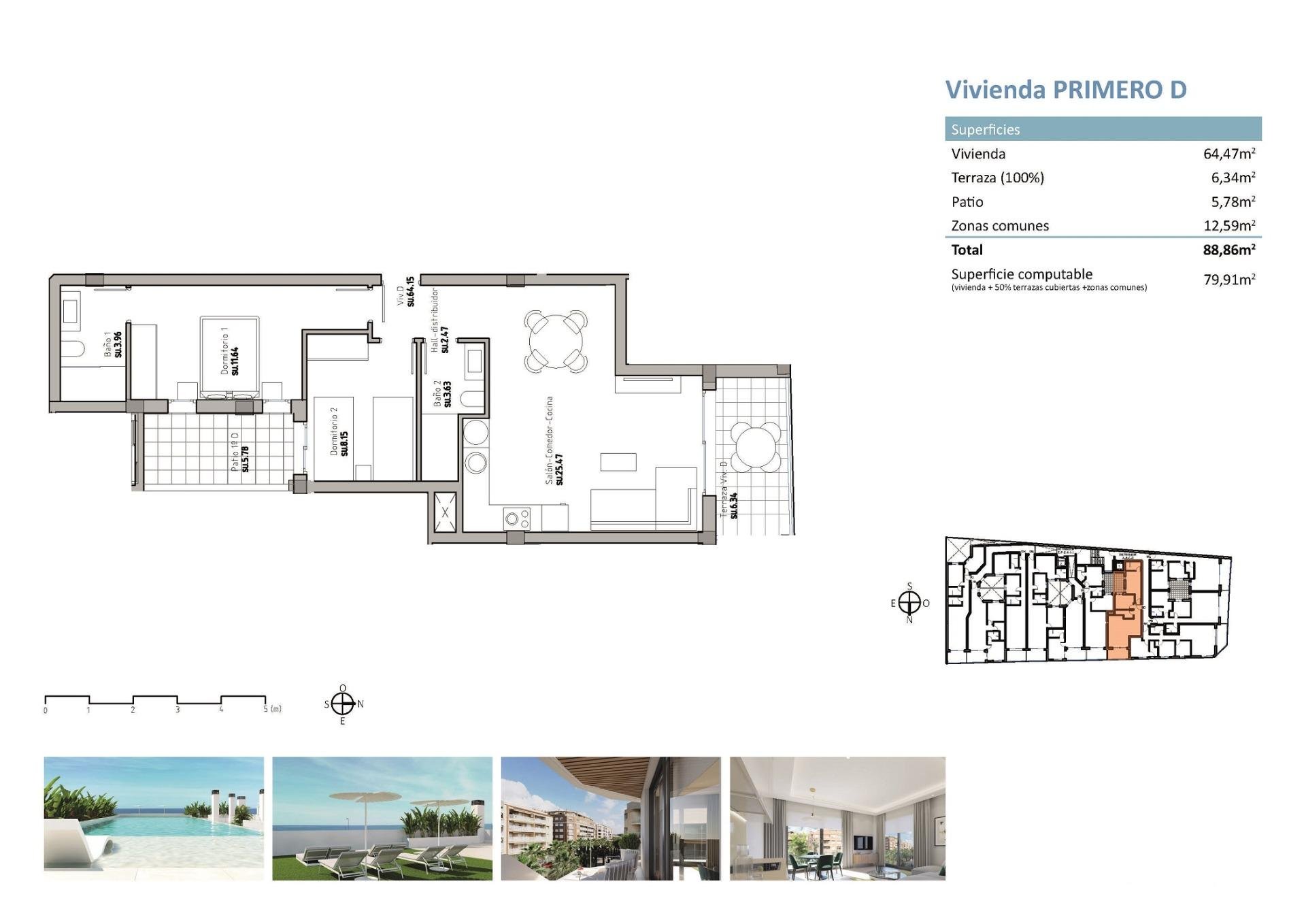 Apartment in Guardamar del Segura, Alicante, Spain 2 bedrooms, 77 sq.m. No. 103312