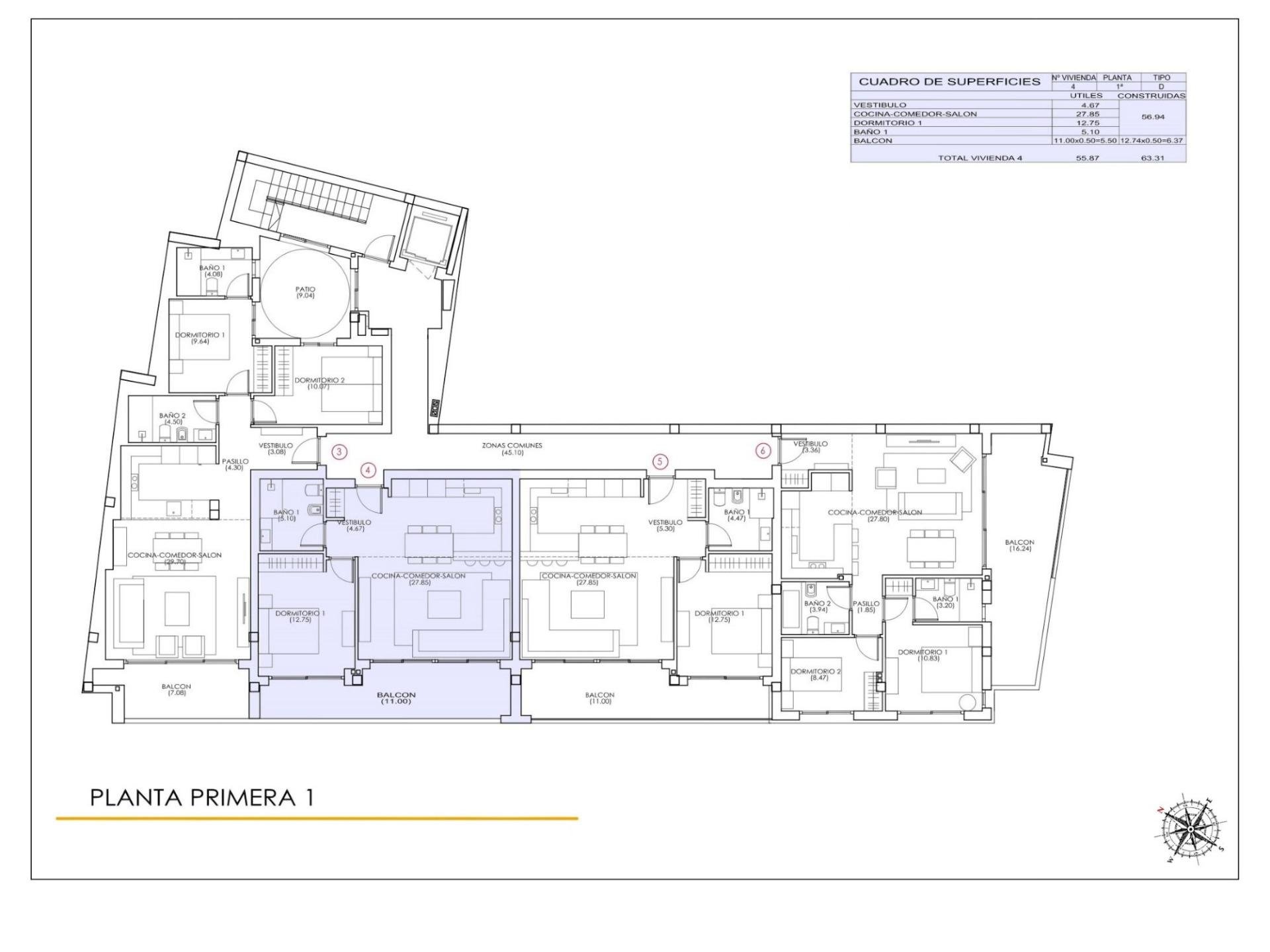 Apartment in Torrevieja, Alicante, Spain 1 bedroom, 64 sq.m. No. 94876