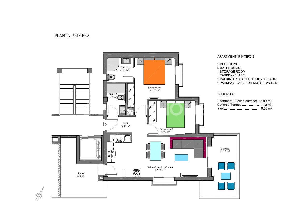Penthouse à Orihuela, Alicante, Espagne 2 chambres, 65 m2 No. 104338