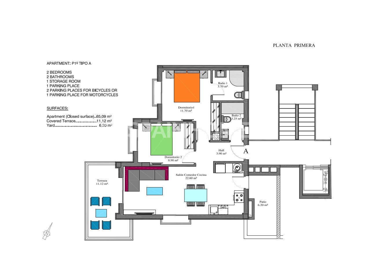 Penthouse à Orihuela, Alicante, Espagne 2 chambres, 65 m2 No. 104338