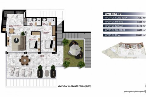 Продажа пентхауса в Финестрат, Аликанте, Испания 2 спальни, 75м2 №117732 - фото 10