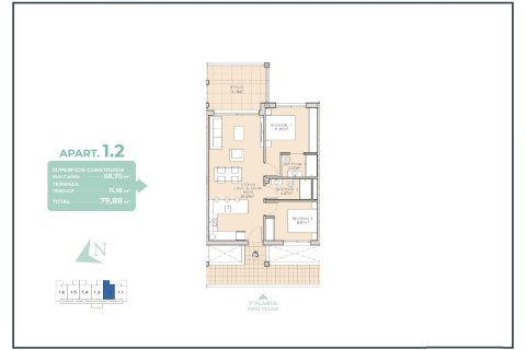 Lägenhet till salu Los Alcazares, Murcia, Spanien 2 sovrum, 68 kvm. Nr. 114994 - foto 13