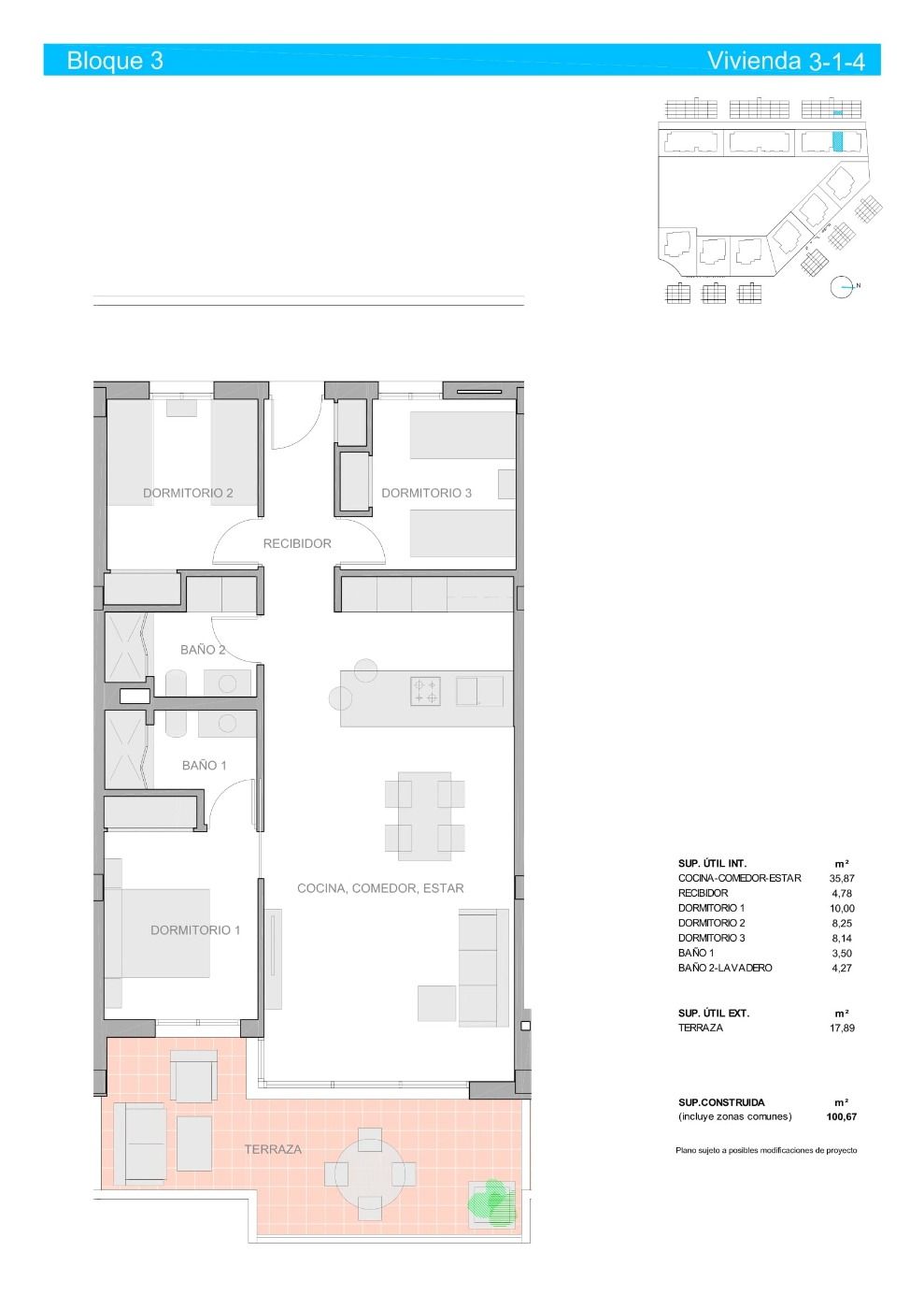 Apartment in Guardamar del Segura, Alicante, Spain 3 bedrooms, 101 sq.m. No. 103382