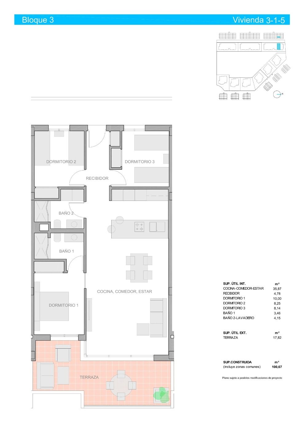 Apartment in Guardamar del Segura, Alicante, Spain 3 bedrooms, 101 sq.m. No. 103382