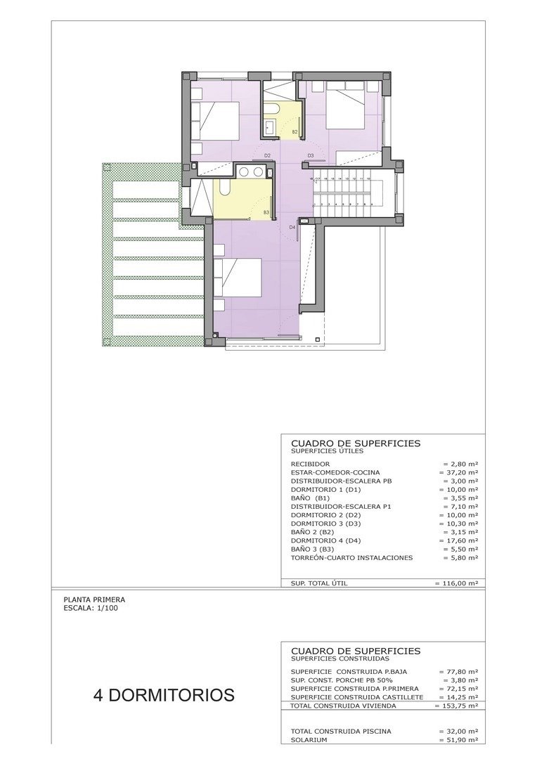 Villa in Cartagena, Murcia, Spanien 4 Schlafzimmer, 153 m2 Nr. 111477