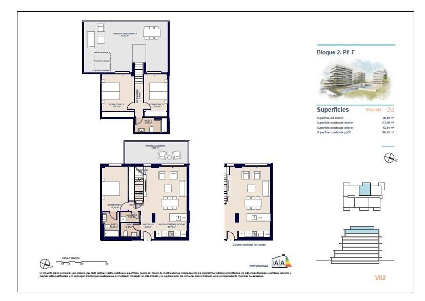 Kattohuoneisto Villajoyosa, Alicante, Espanja 3 makuuhuonetta, 113 m2 No. 111193
