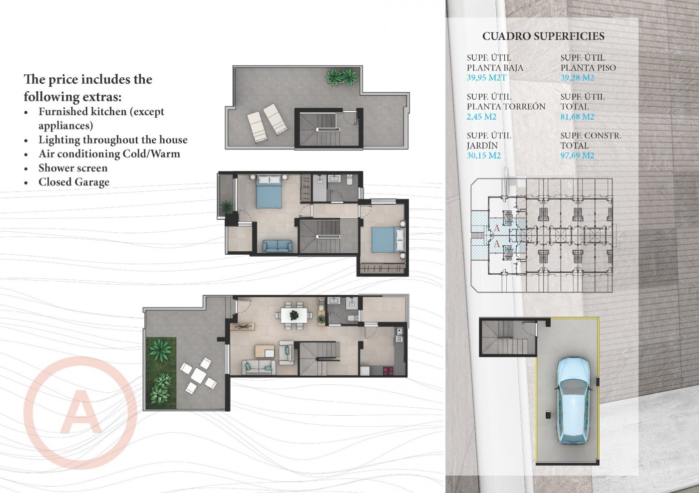 Townhouse à La Manga del Mar Menor, Murcia, Espagne 2 chambres, 97 m2 No. 94996